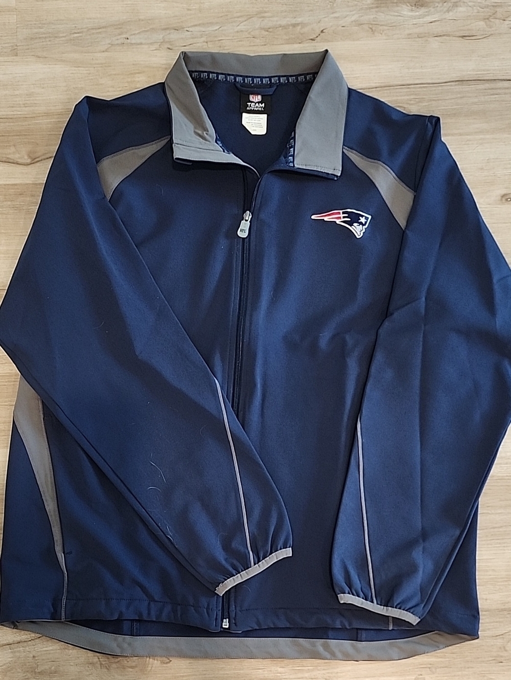 Men's Navy and Gray Team Jacket - Patriots Large